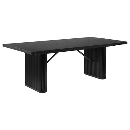 Catherine Rectangular Double Pedestal Dining Table Black 83.50 x 41.75 x 30.00