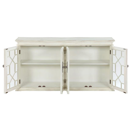 Kiara 4-door Accent Cabinet with Adjustable Shelves White 60 x 14.5 x 32