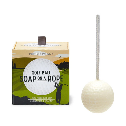 GOLF BALL ON A ROPE TRIPLE FRENCH MILLED SOAP WITH SEA SALT SCENT IN GIFT BOX
