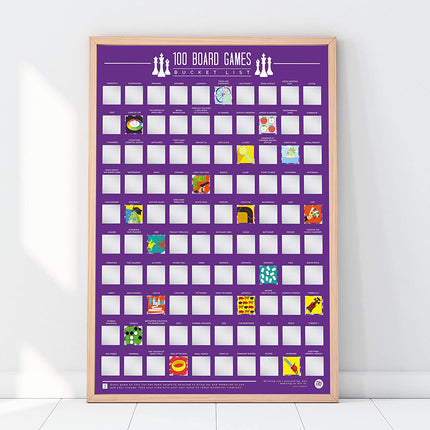 BUCKET LIST - 100 Board Games Scratch Off Poster
