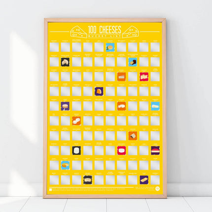 BUCKET LIST - 100 Cheeses Scratch Off Poster