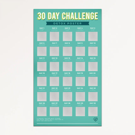 30 DAY CHALLENGE - Detox Scratch Off Poster