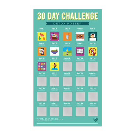 30 DAY CHALLENGE - Detox Scratch Off Poster