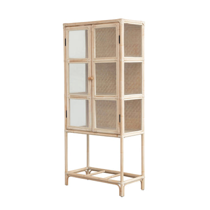 Rattan and Glass Cabinet