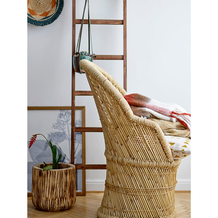 Hand-Woven Bamboo and Rope Chair