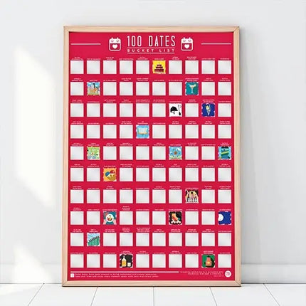 BUCKET LIST - 100 Dates to Go On Scratch Off Poster