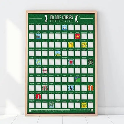 BUCKET LIST - 100 Golf Courses Scratch Off Poster